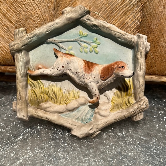 Vintage 3D Springer Spaniel Ceramic Wall Plaque 1962 - Picture 1 of 5